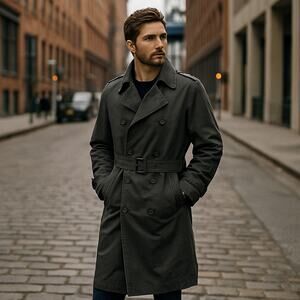 Scotch & Soda Amsterdam Charcoal Black Trench Coat Men’s Medium